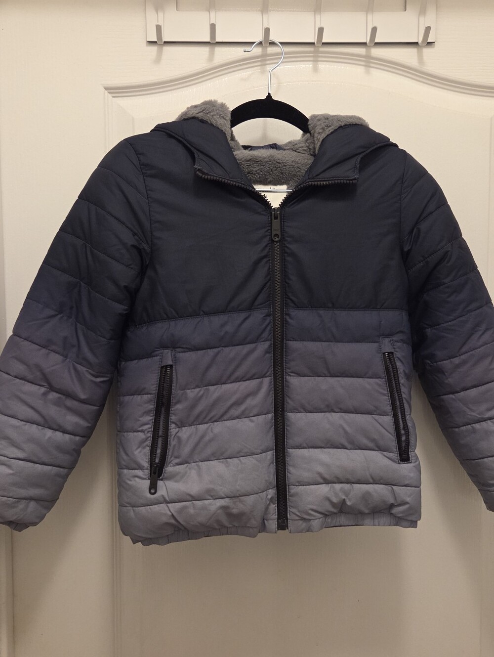ABERCROMBIE kids winter Jacket coat puffer fuzzy liner 7/8 wind resistant FLAW